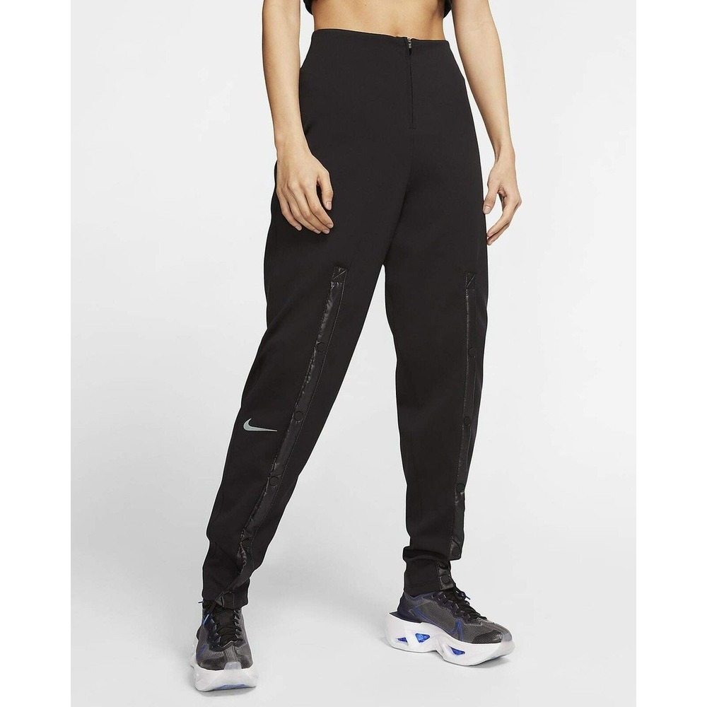 Nike Women's Black Sportswear City Ready Fleece Track Pants Side Stripe Size‎ M